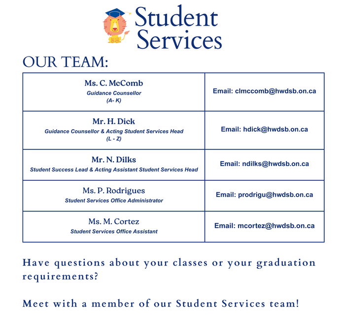 Student Services Info